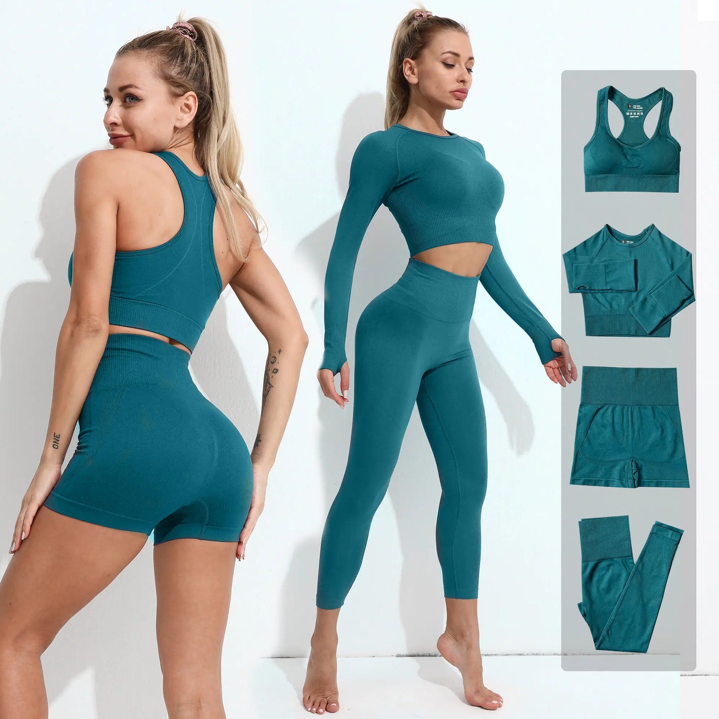 Dolce Vani Fitness 2/3/4PCS Seamless Women Yoga Set Workout