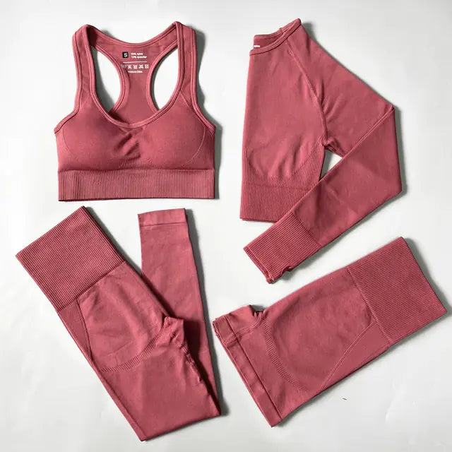 Dolce Vani Fitness 2/3/4PCS Seamless Women Yoga Set Workout