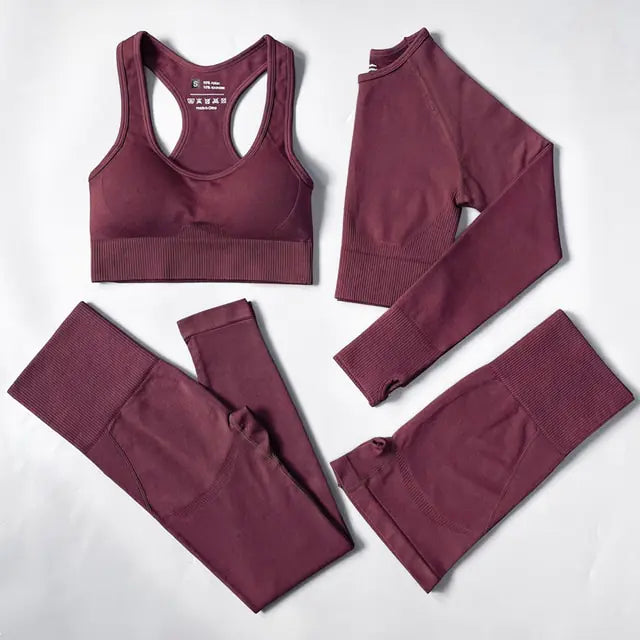 Dolce Vani Fitness 2/3/4PCS Seamless Women Yoga Set Workout