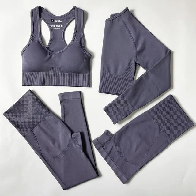 Dolce Vani Fitness 2/3/4PCS Seamless Women Yoga Set Workout